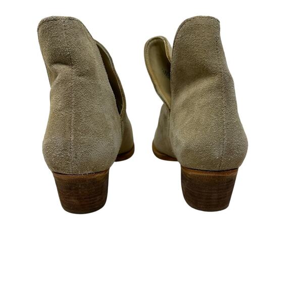 Free‎ People Charm Double V Ankle Boots Camel Suede Size Beige 37.5 US 7 - Picture 6 of 12